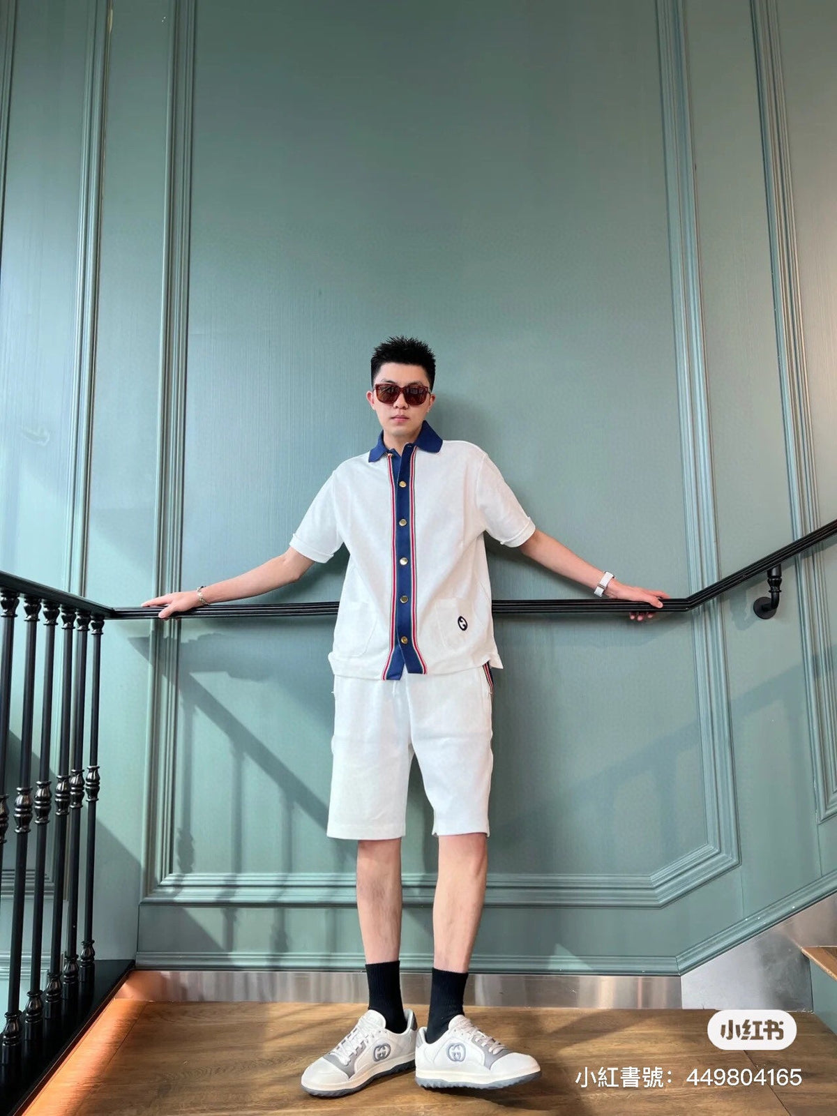 Gucci Contrast Collar Shirt - back view - replica sneakers