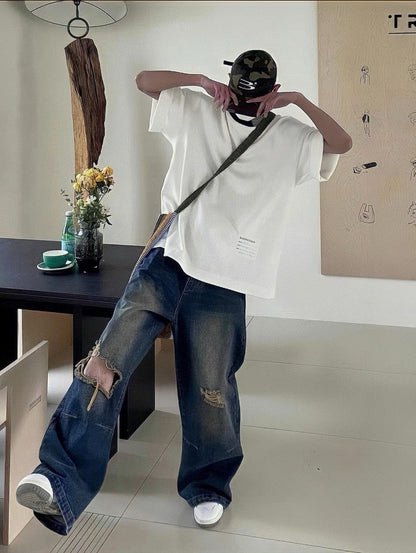 Balenciaga White T-Shirt with Label Detail - detail - replica sneakers