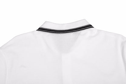 Christian Dior 'Striped Logo' Polo Shirt - close up - replica sneakers