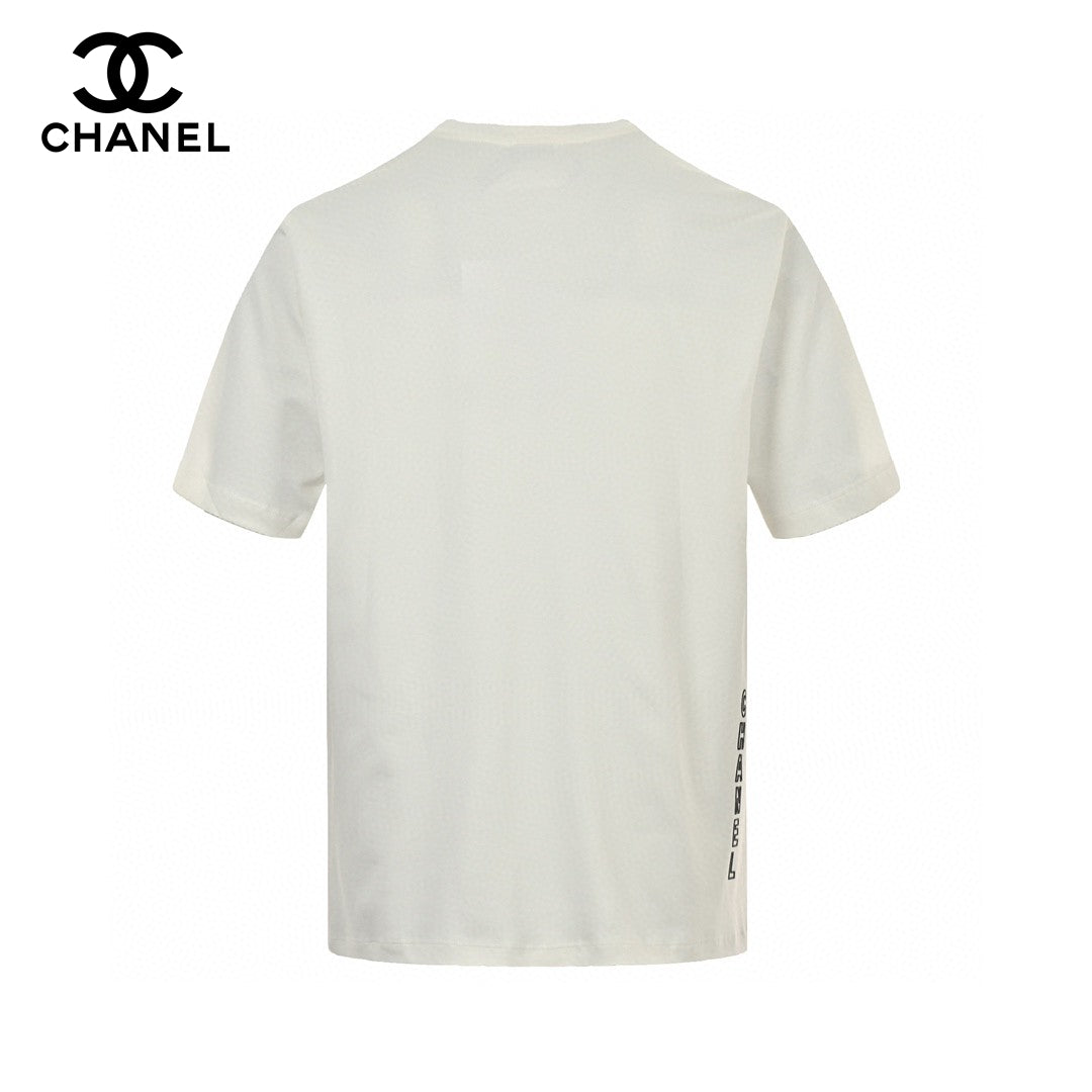 Chanel Logo T-Shirt (White) - detail - replica sneakers