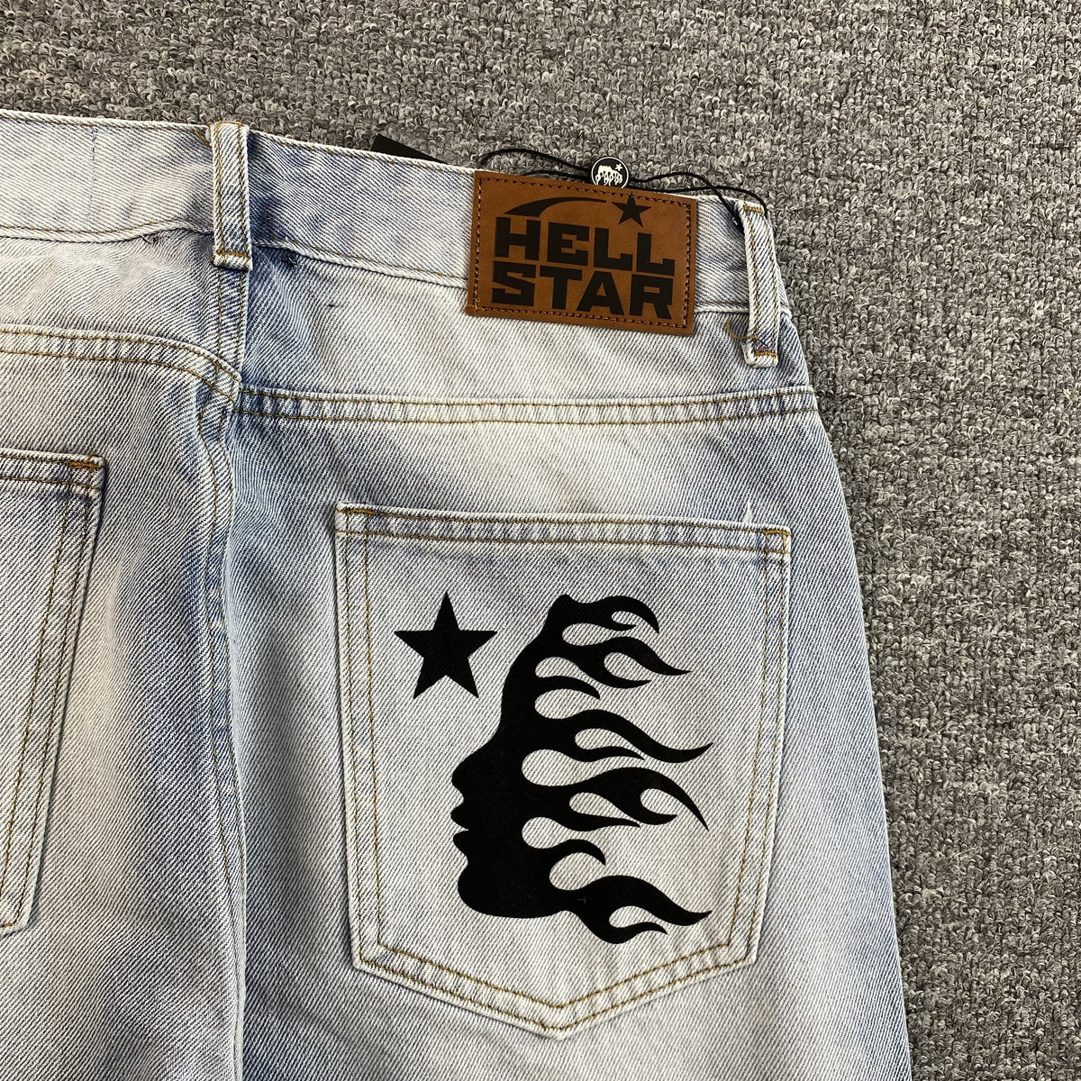 HELLSTAR BLACK FLAME JEANS WASHED BLUE - outsole - replica sneakers
