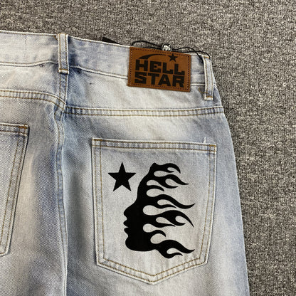 HELLSTAR BLACK FLAME JEANS WASHED BLUE - outsole - replica sneakers