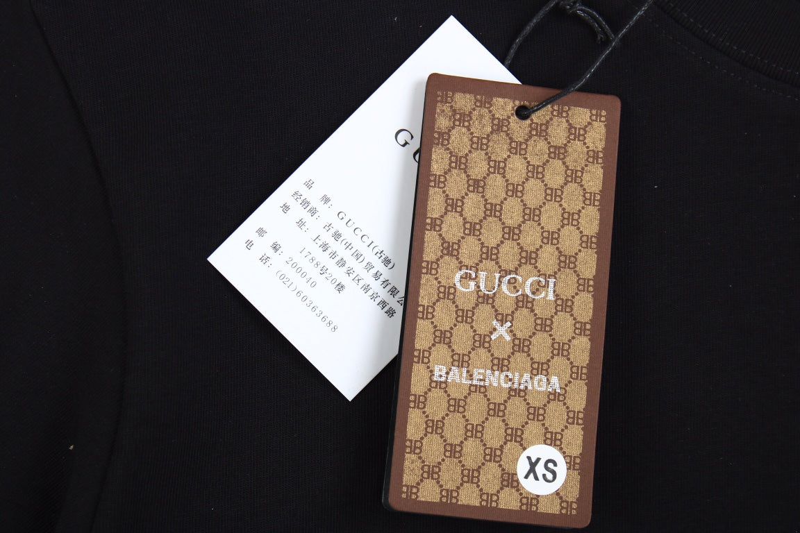 GUCCI x BALENCIAGA DRIP LOGO T-SHIRT BLACK - outsole - replica sneakers