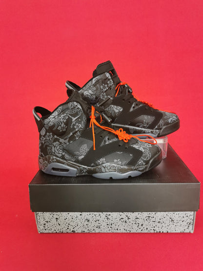 Jordan 6 And Orange - Black Unisex Streetwear Limited Edition - The Air Jordan 6 presented here is a unique and bold iteration of the classic