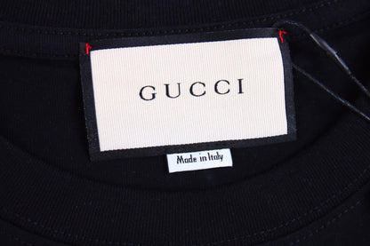 Gucci Bunny Trio T-Shirt (Black) - close up - replica sneakers