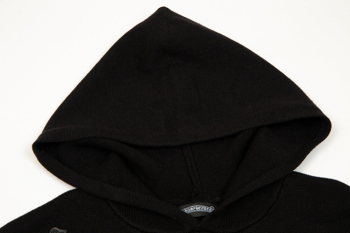 CHROME HEARTS BLACK CROSS PATCH HOODIE BLACK - detail - replica sneakers
