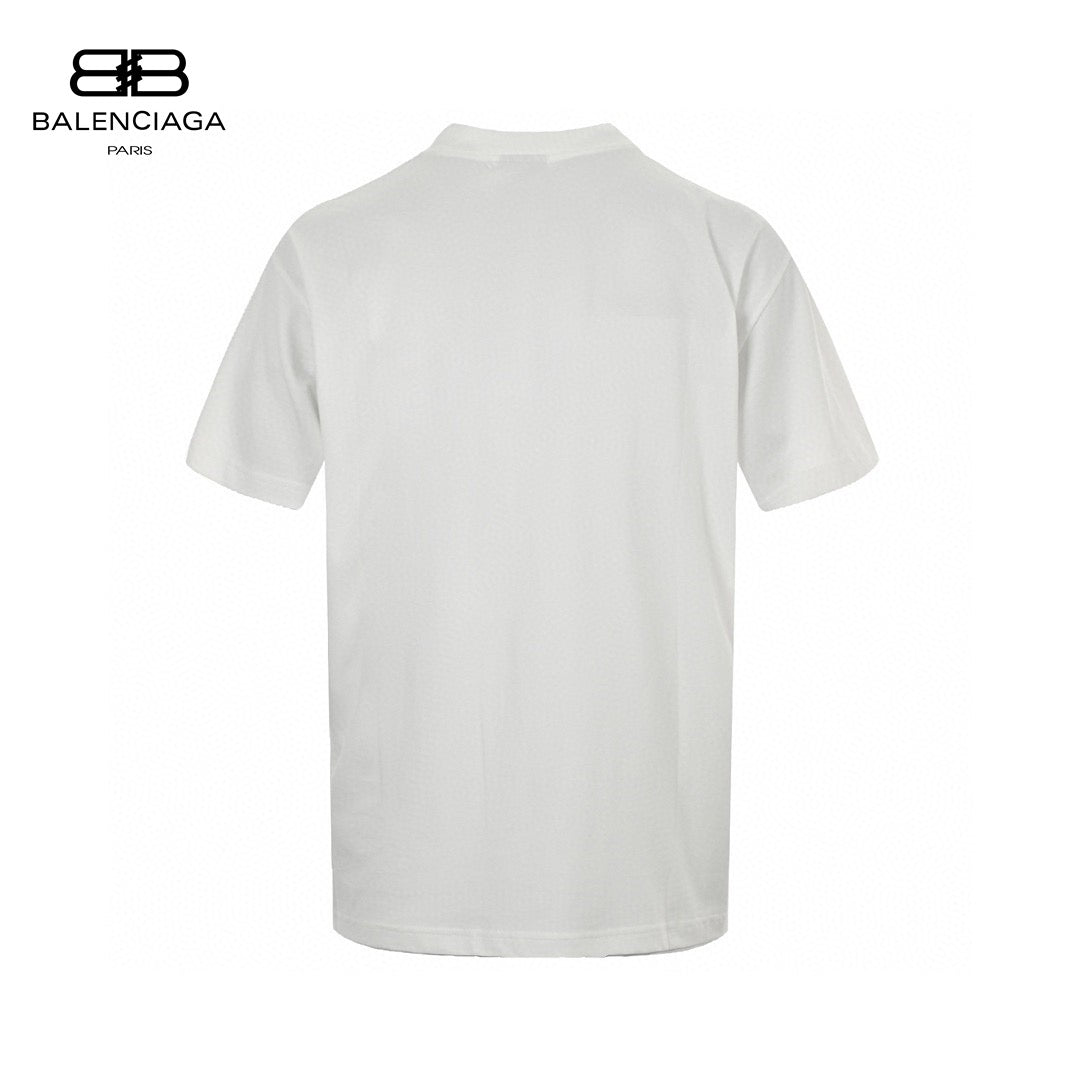 Balenciaga White T-Shirt with Label Detail - close up - replica sneakers