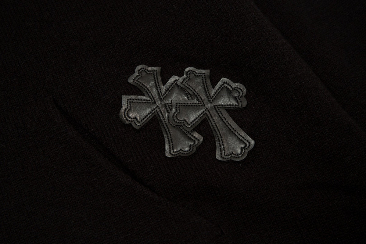 CHROME Hearts Cross Patch Hoodie - Black Unisex Streetwear Limited Edition