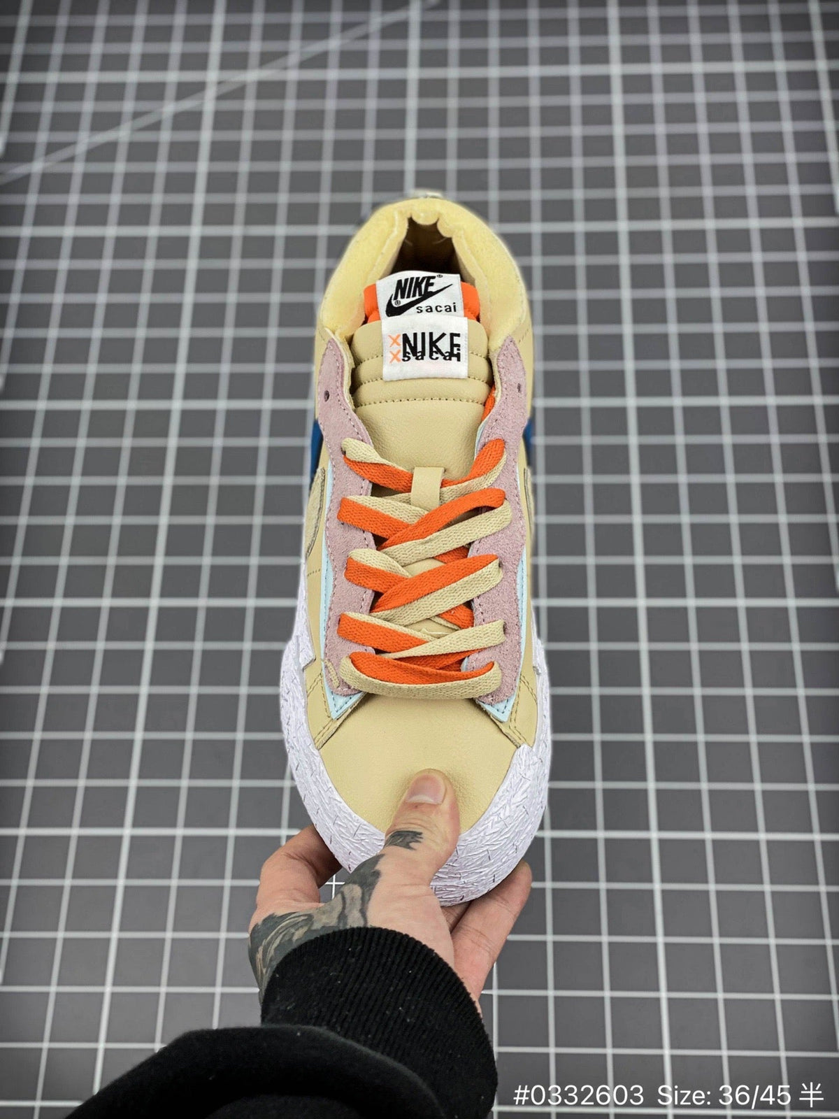 KAWS - Sacai - Nike Blazer - Red Unisex Streetwear Limited Edition - The KAWS x Sacai x Nike Blazer 'Neptune Blue' Yellow Edition delivers a bold fusion