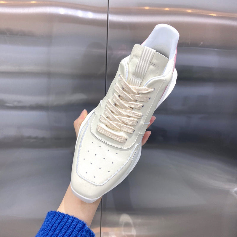 Rick Owens Cream and Pink Low-Top Sneakers - close up - replica sneakers