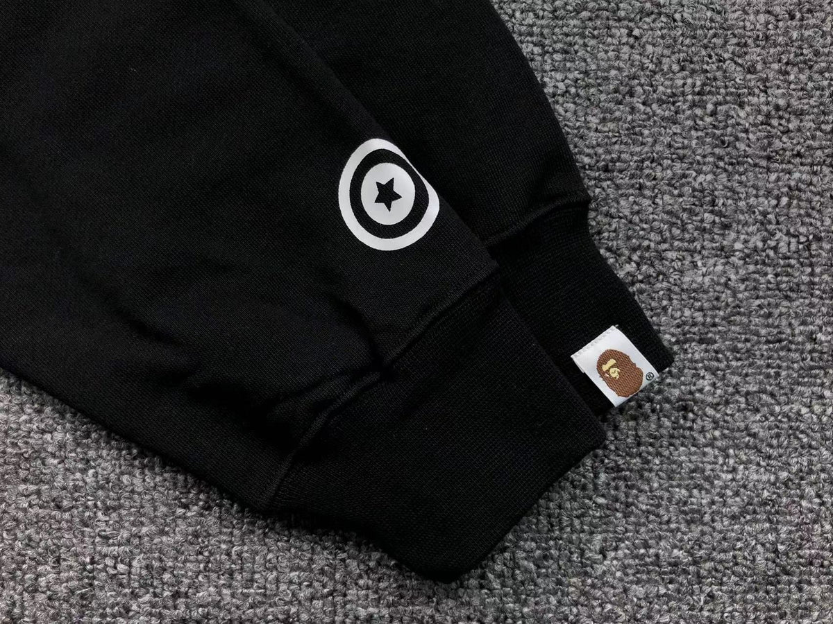 BAPE SHARK FULL ZIP HOODIE BLACK - logo - replica sneakers