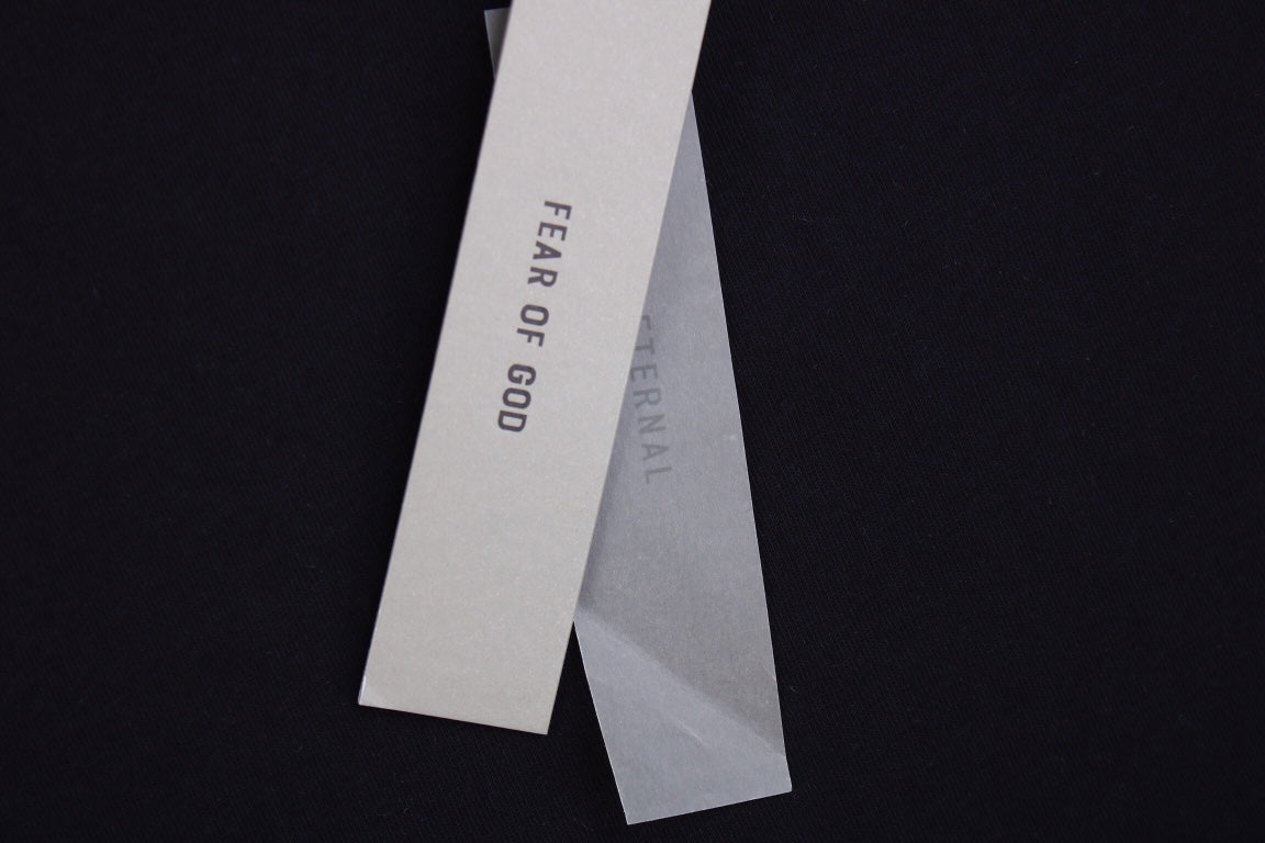 Fear of God Number 8 T-Shirt (Black) - close up - replica sneakers