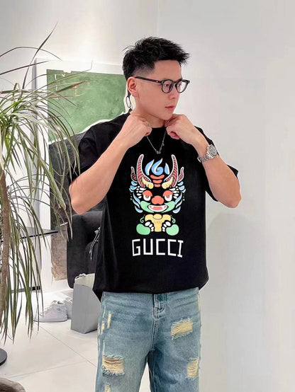 Gucci Dragon Graphic T-shirt Black - logo - replica sneakers
