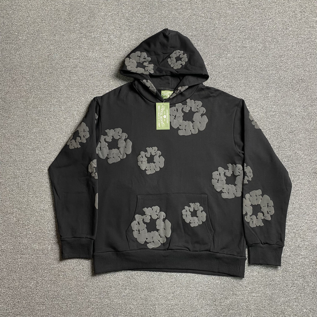 DENIM Tears Cotton Wreath Hoodie Monochrome - Black Unisex Streetwear Limited Edition - The Denim Tears Cotton Wreath Hoodie Monochrome Black Replica combines timeless style with unbeatable comfort,