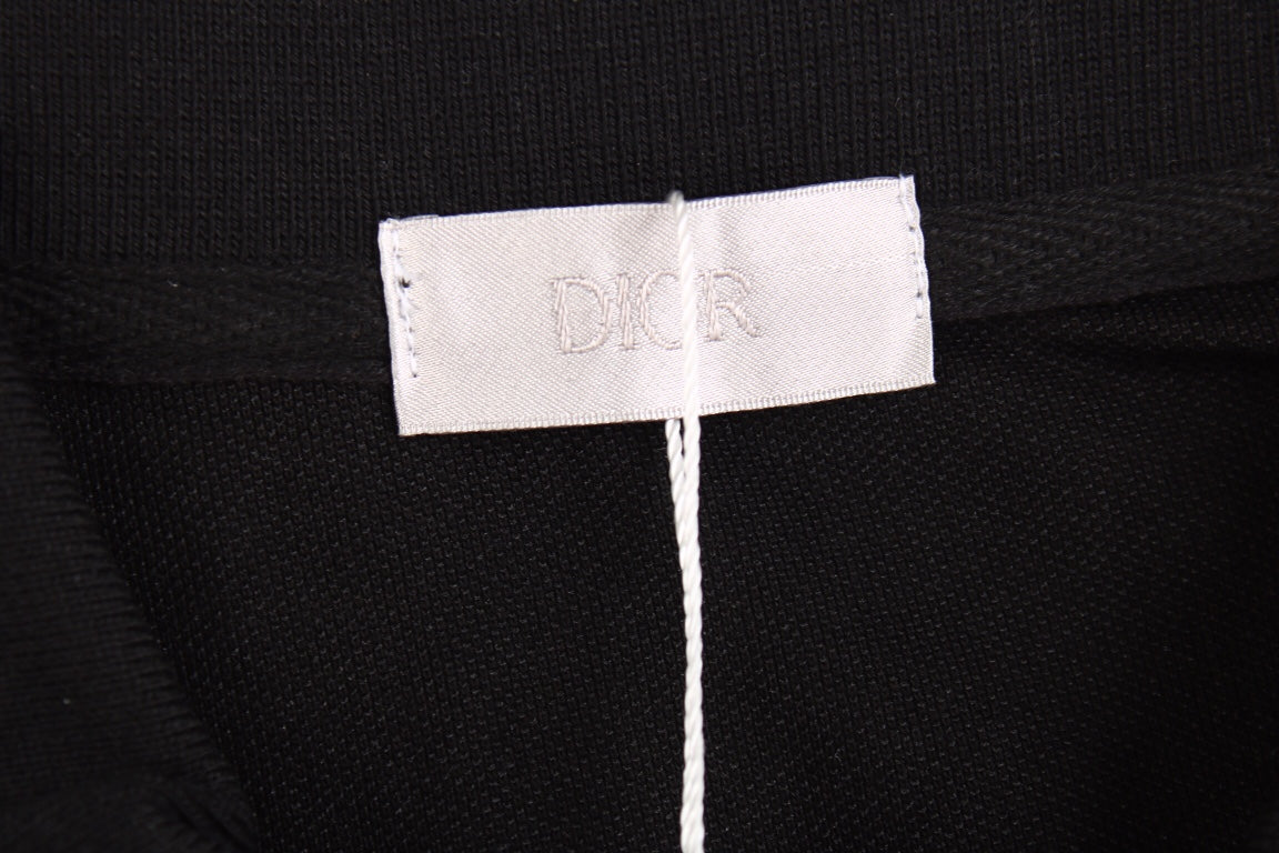 Dior Polo Shirt with Floral Logo Design - close up - replica sneakers