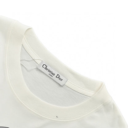 Dior Oversized Logo T-shirt - White Unisex Streetwear Limited Edition - This Dior t-shirt features a bold oversized 'Dior' logo in grey on the front. The