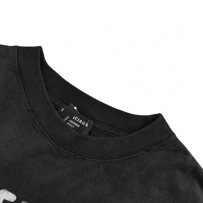 Balenciaga Spray-Paint Logo T-Shirt (Black) - back view - replica sneakers