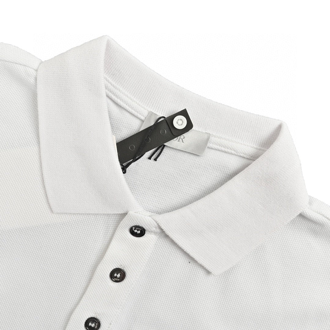 Dior Oblique Embroidered White Polo Shirt - back view - replica sneakers
