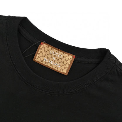 Gucci - Balenciaga Collaboration T-shirt (black) Unisex Streetwear Limited Edition - The Gucci x Balenciaga Collaboration T-Shirt in black is a signature piece from the celebrated