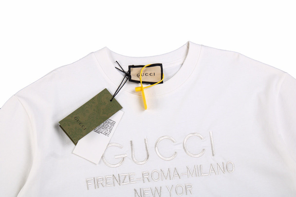 Gucci T-shirt with Embroidered Cities - box - replica sneakers