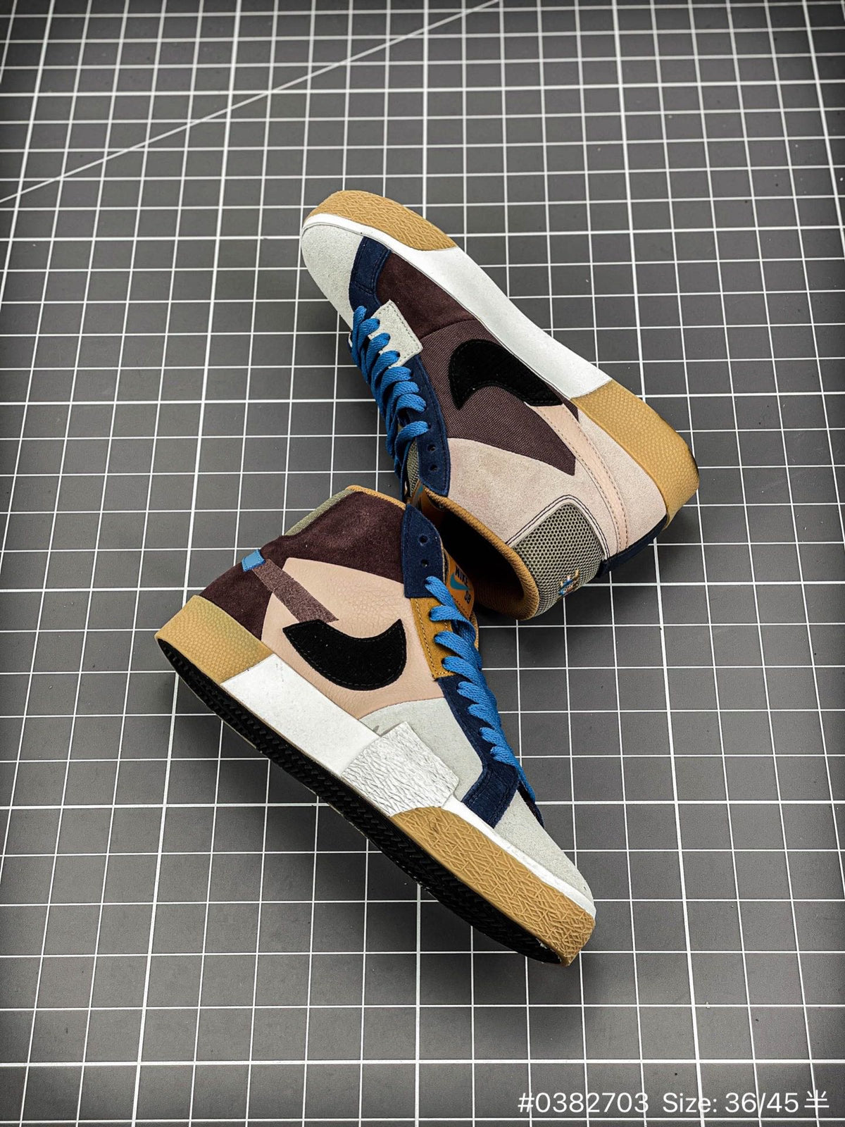 Nike Blazer High-top Sb Zoom Prm'cashmere Mosaic' - Red Unisex Streetwear Limited Edition - The Nike Blazer High-Top SB Zoom PRM 'Cashmere Mosaic' in Pink and Taupe reimagines the