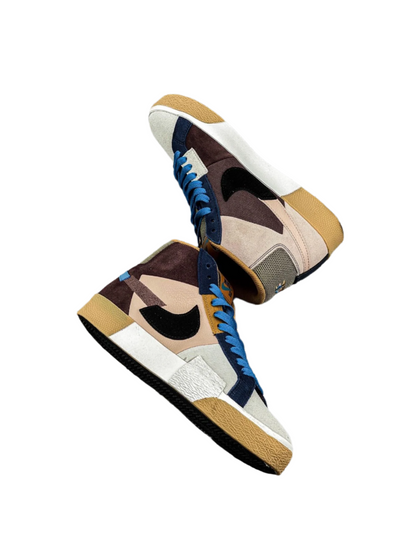 Nike Blazer High-top Sb Zoom Prm'cashmere Mosaic' - Red Unisex Streetwear Limited Edition - The Nike Blazer High-Top SB Zoom PRM 'Cashmere Mosaic' in Pink and Taupe reimagines the