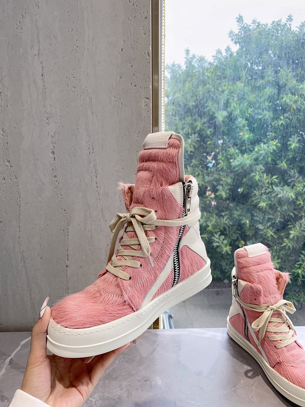 Rick Owens Geobasket Sneakers - Pink Pony Hair - outsole - replica sneakers