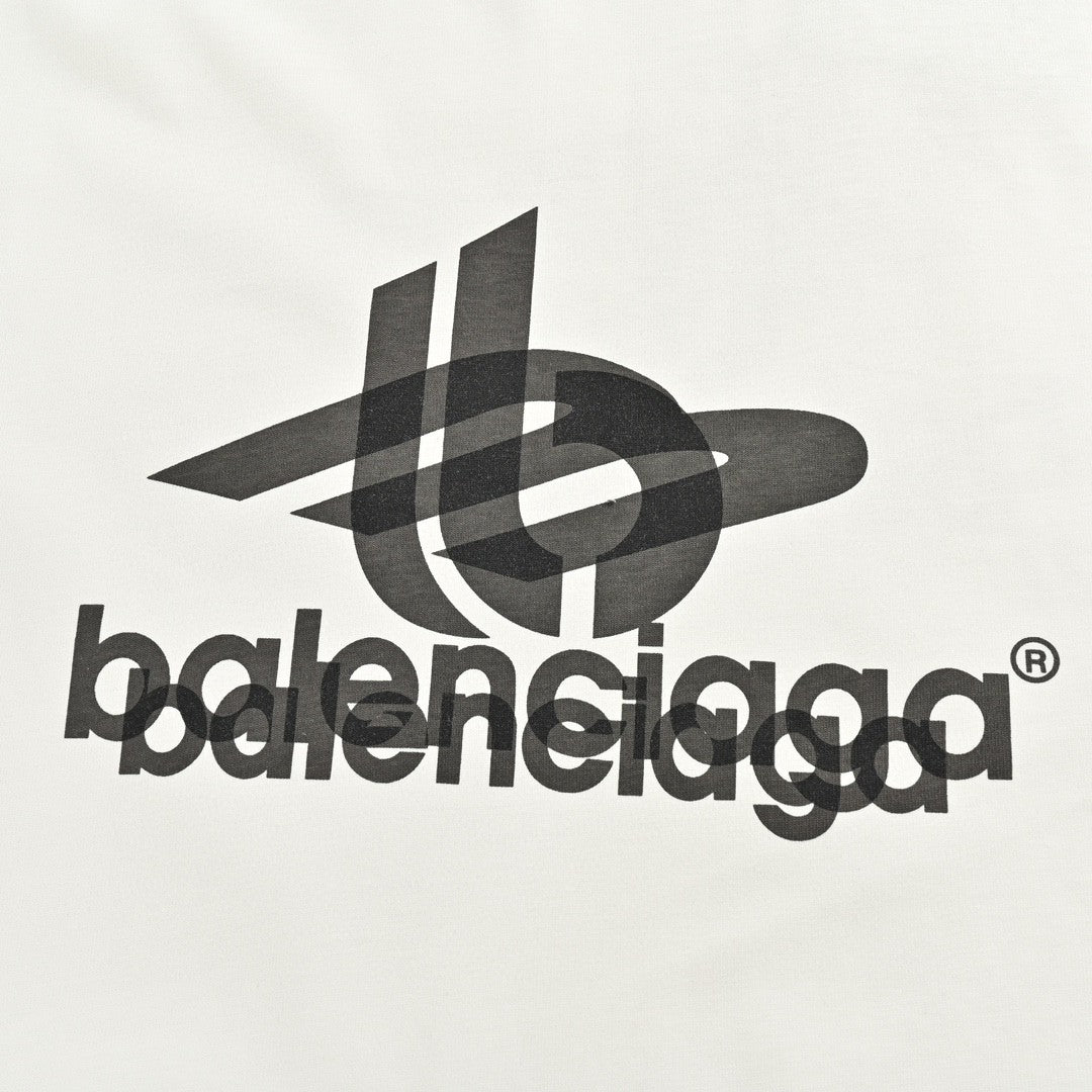 Balenciaga T-Shirt - Overlapping Logo - detail - replica sneakers