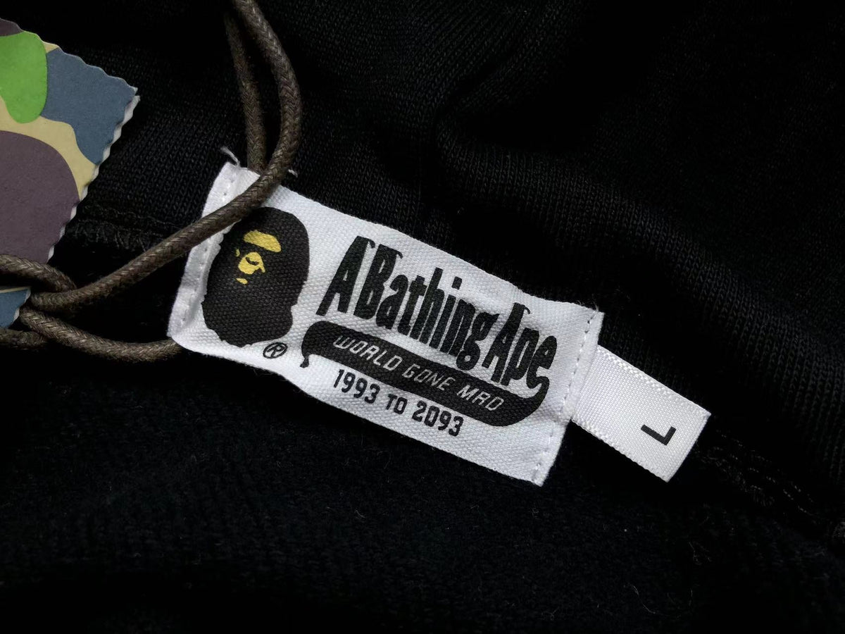 BAPE GREEN CAMO FULL ZIP HOODIE BLACK - logo - replica sneakers