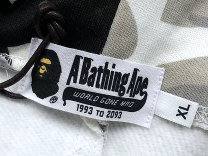 BAPE CITY CAMO HALF SHARK FULL ZIP HOODIE WHITE/BLACK - logo - replica sneakers