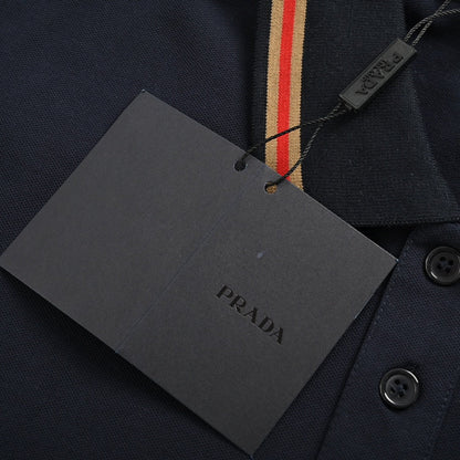 Prada Logo Patch Polo Shirt - close up - replica sneakers