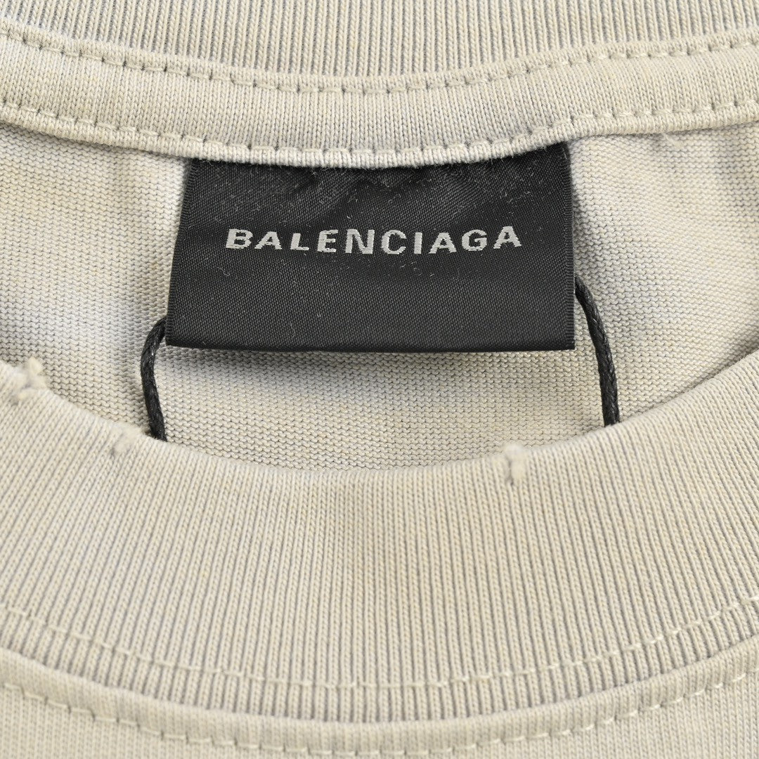 Balenciaga T-Shirt - Double B Graphic - close up - replica sneakers