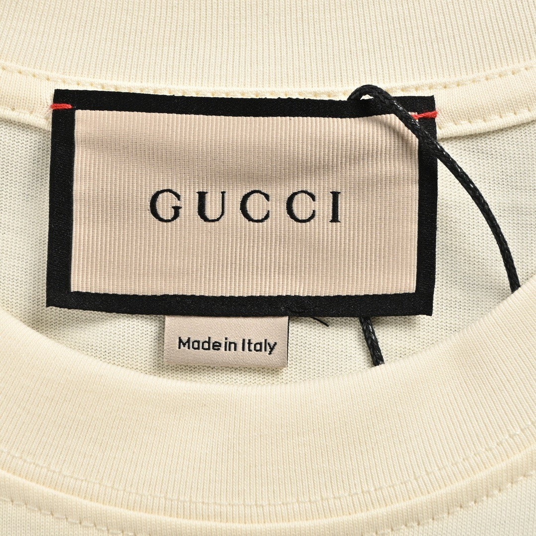 Gucci Graphic T-Shirt (Cream) - detail - replica sneakers
