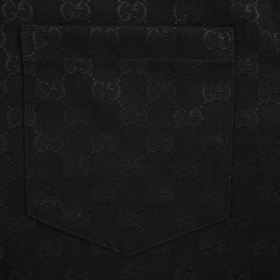 Gucci GG Monogram Black Short Sleeve Shirt - detail - replica sneakers