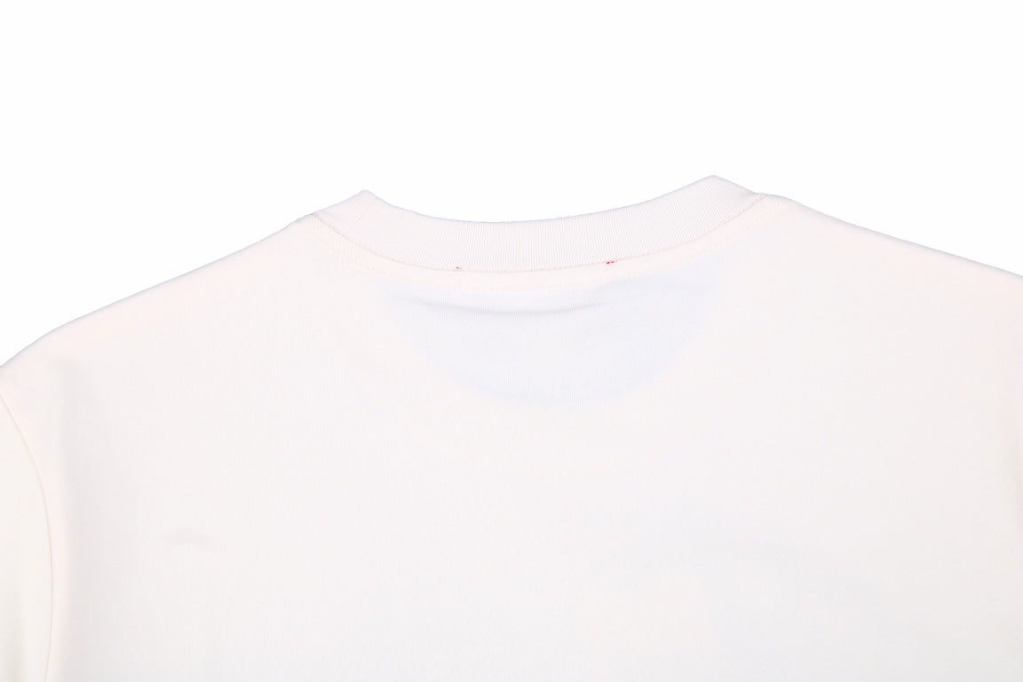 Gucci Lightning Bolt Logo T-Shirt in Cream - detail - replica sneakers