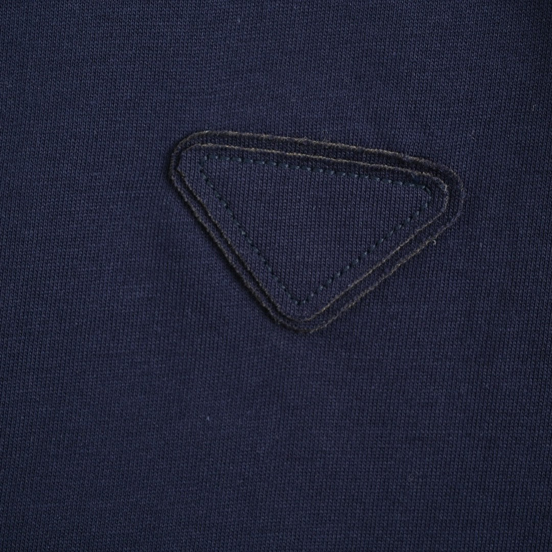 Prada Navy Blue Double Layer T-Shirt - detail - replica sneakers