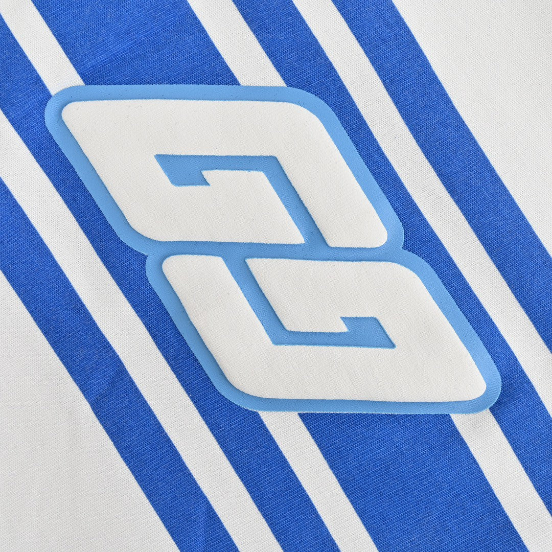 Gucci GG Blue Stripe White T-Shirt - detail - replica sneakers