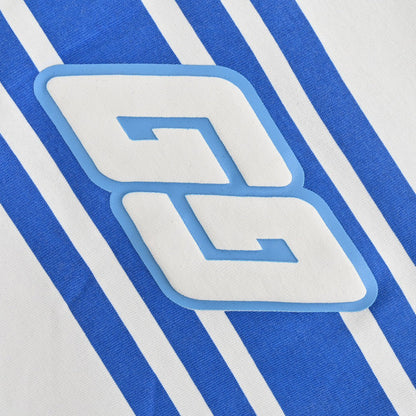 Gucci GG Blue Stripe White T-Shirt - detail - replica sneakers