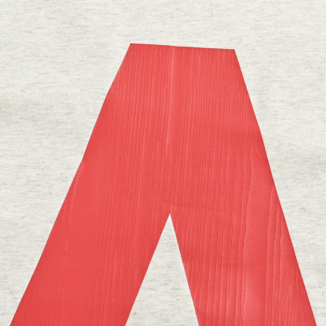 Balenciaga Red Logo Graphic T-Shirt (Gray) - detail - replica sneakers