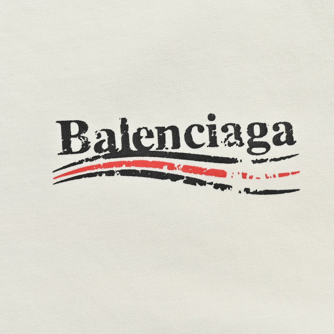 Balenciaga Political Campaign T-Shirt (White) - detail - replica sneakers