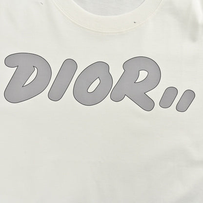 Dior Oversized Logo White T-Shirt - close up - replica sneakers