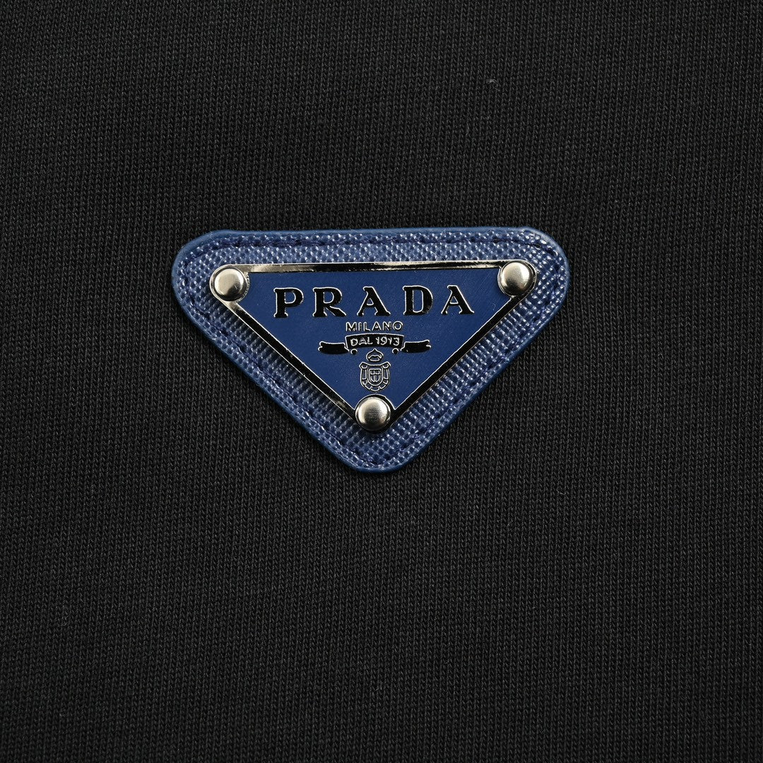 Prada Triangle Logo T-Shirt - detail - replica sneakers