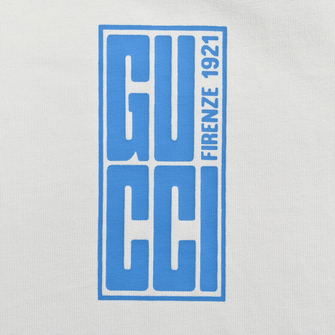 Gucci White T-Shirt with Blue Vertical Logo Patch - outsole - replica sneakers