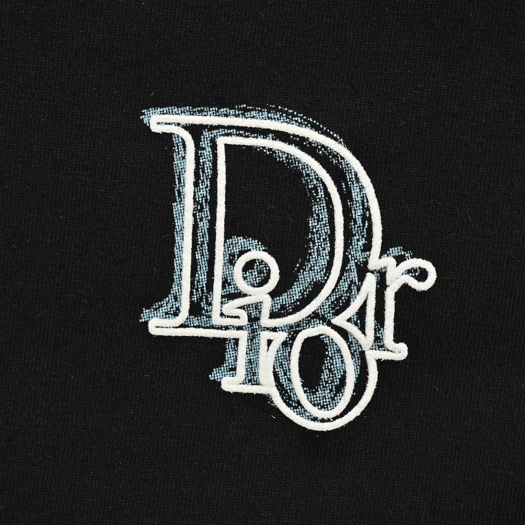 Dior Classic Logo T-Shirt (Black) - detail - replica sneakers