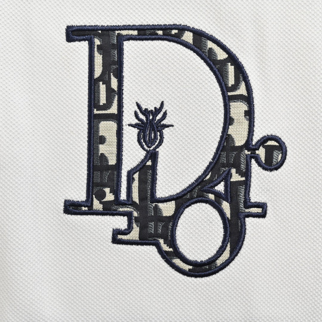 Dior Oblique Embroidered White Polo Shirt - logo - replica sneakers