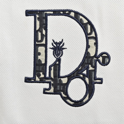 Dior Oblique Embroidered White Polo Shirt - logo - replica sneakers