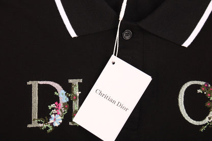Dior Polo Shirt with Floral Logo Design - logo - replica sneakers