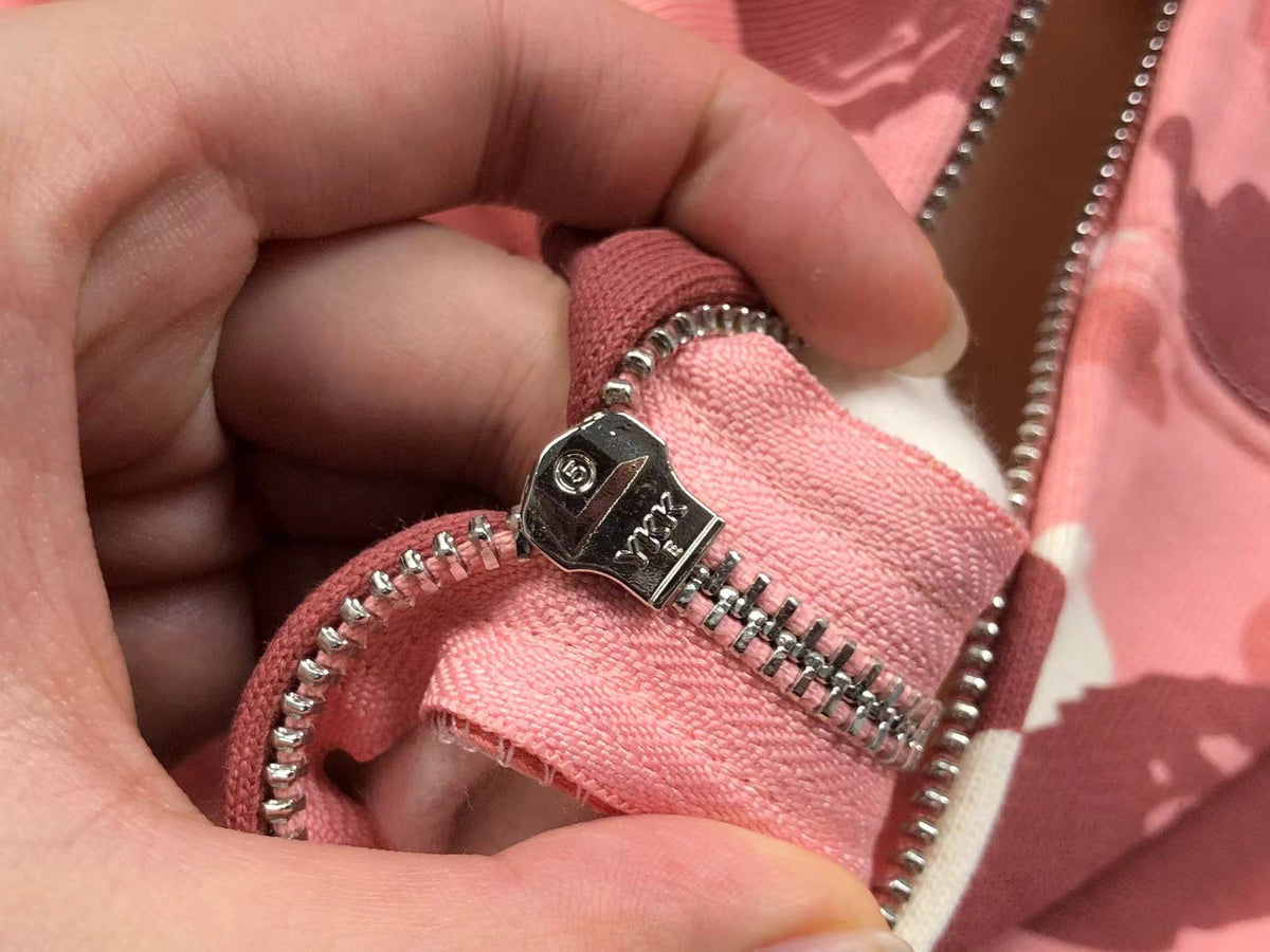 BAPE x BARBIE DOT CAMO SHARK FULL ZIP HOODIE PINK - logo - replica sneakers