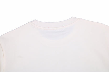 GUCCI x BALENCIAGA DRIP LOGO T-SHIRT CREAM - close up - replica sneakers