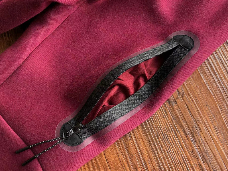 NIKE TECH FLEECE HOODIE x BURGUNDY - box - replica sneakers